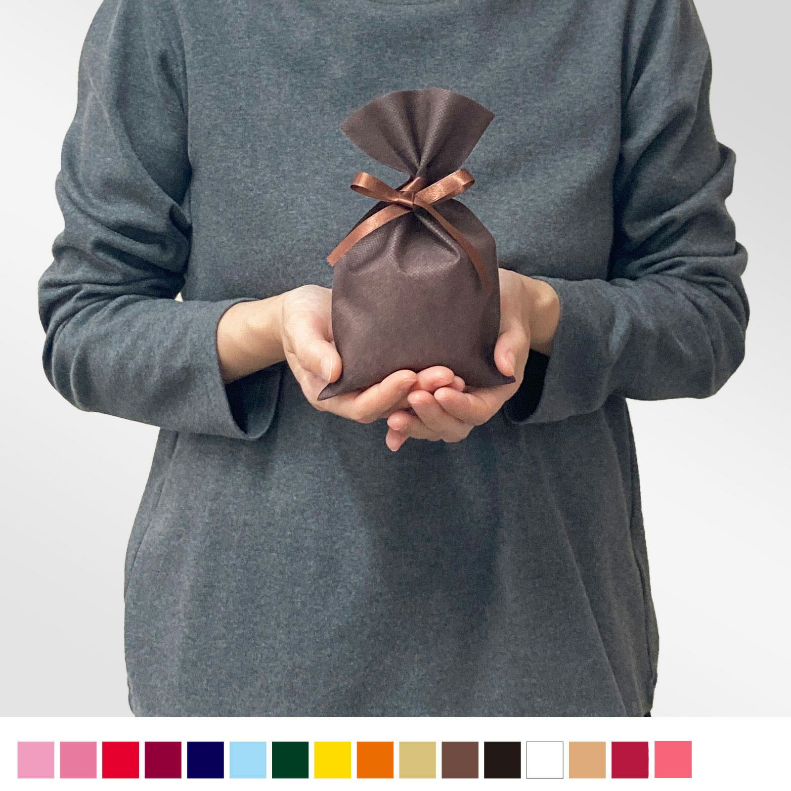 ラッピング｜ソフトバッグベーシックS2　2穴リボン巾着 50枚入