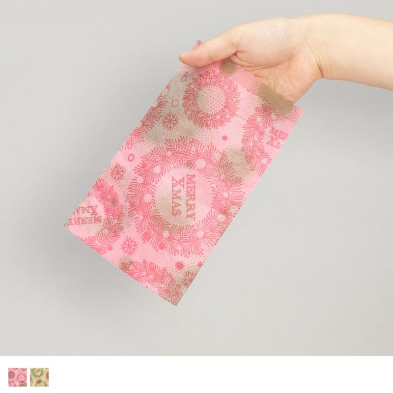 ラッピング｜ソフトバッグS2 夢がさね リース柄　20枚入～