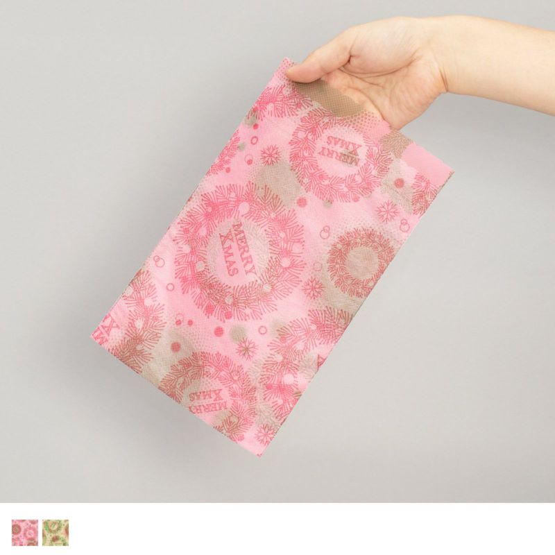 ラッピング｜ソフトバッグS3 夢がさね リース柄　20枚入～