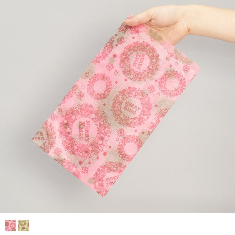 ラッピング｜ソフトバッグS4 夢がさね リース柄　20枚入～