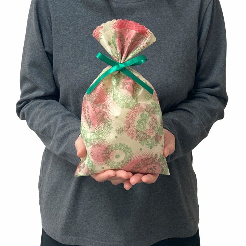 ラッピング｜ソフトバッグS4 夢がさね リース柄　20枚入～