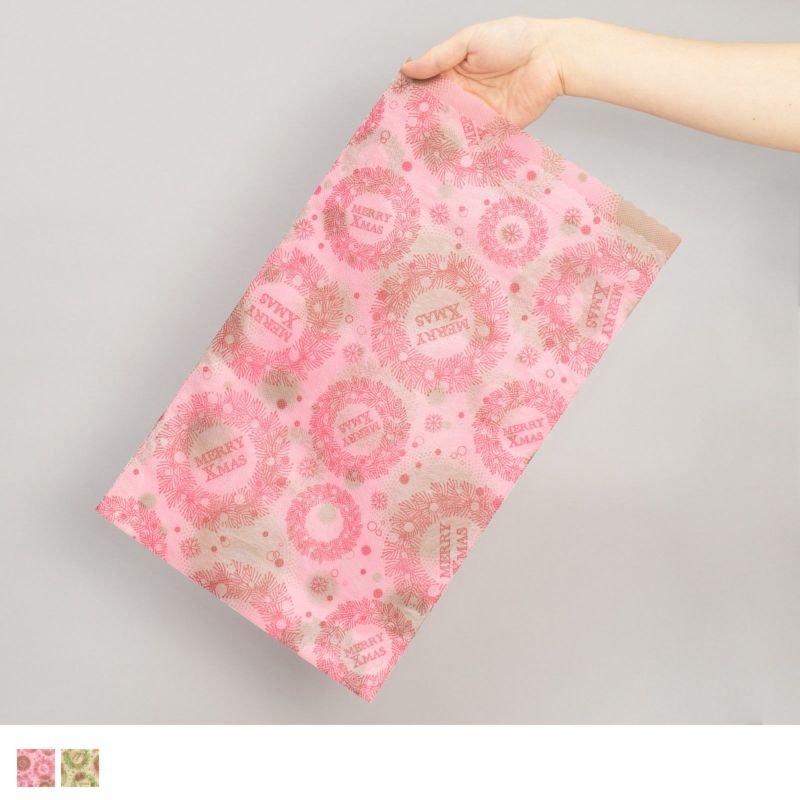 ラッピング｜ソフトバッグS5 夢がさね リース柄　20枚入～