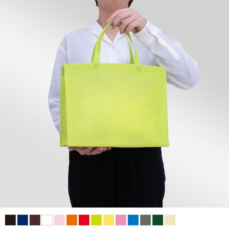 不織布バッグ｜ベーシックトート　普通タイプ(75g）　A4横　100枚入