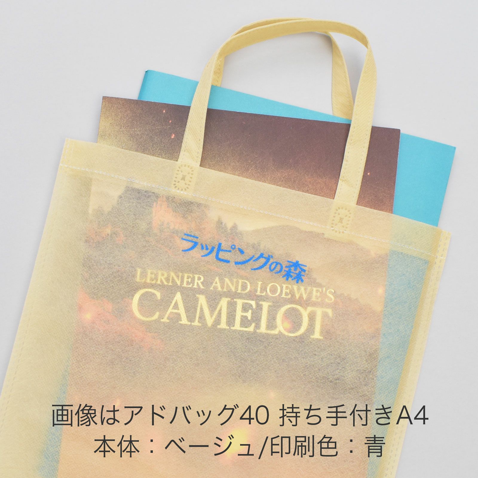 不織布バッグ｜アドバッグ 薄タイプ（40g） 小判抜き　A4 名入れ有　100枚入