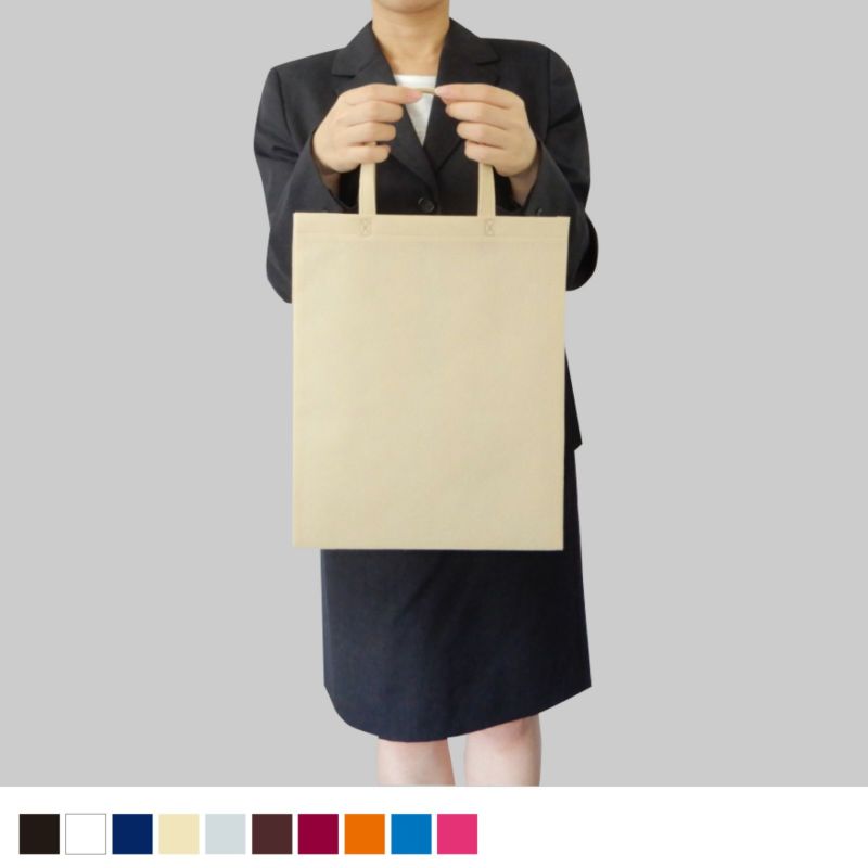 不織布バッグ｜ベーシックトート　厚タイプ(100g）　A4縦マチなし　100枚入
