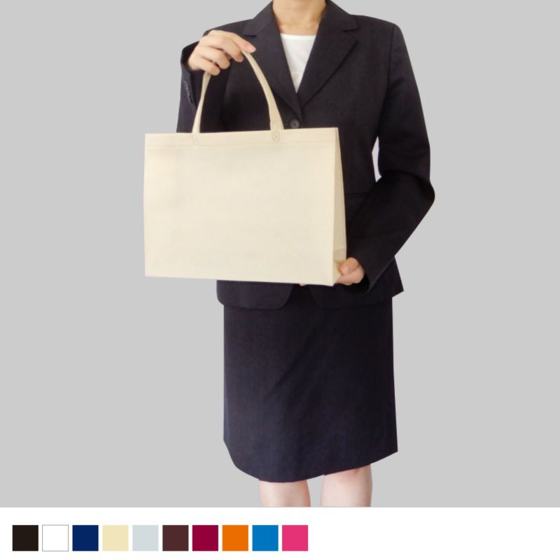 不織布バッグ｜ベーシックトート　厚タイプ(100g）　A4横　100枚入