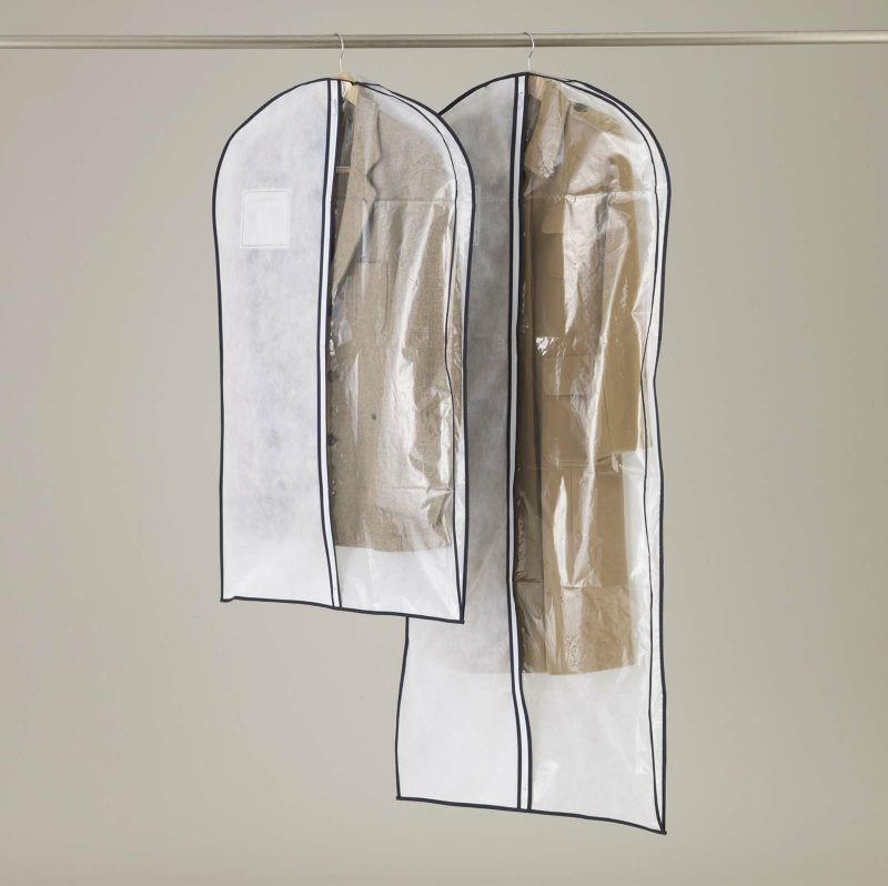 アパレル｜マチ付　半身透明洋服カバー　スーツ・ジャケット用