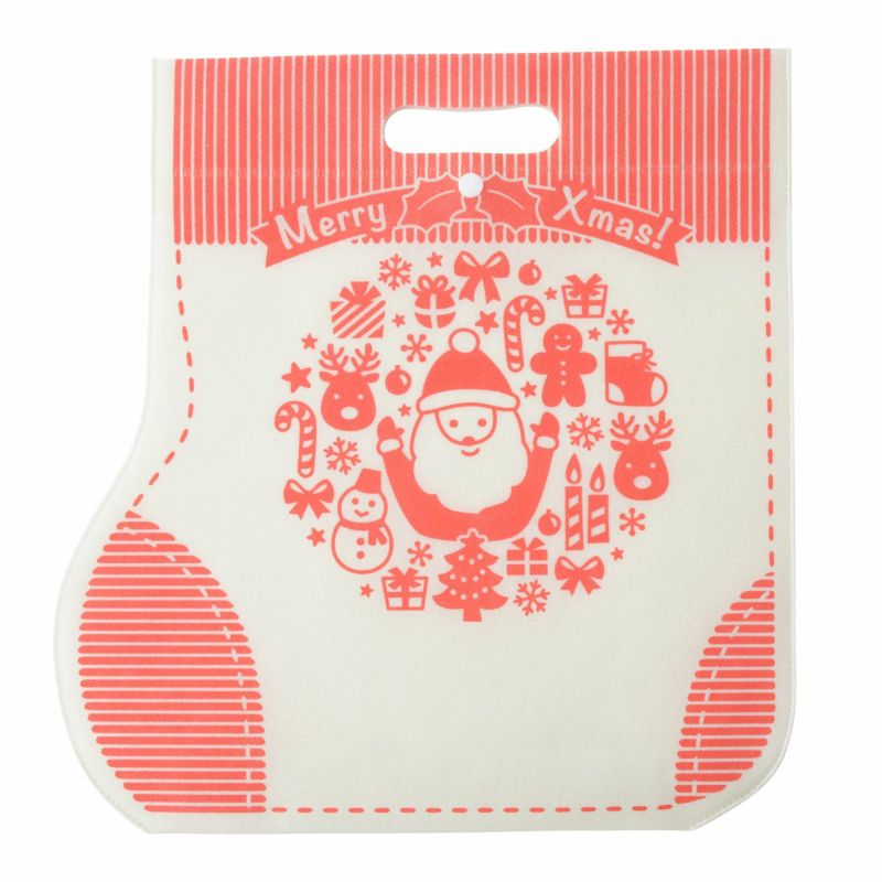 ラッピング｜【クリスマス】小判抜きバッグ　大サイズ｜不織布ラッピング袋｜20枚入～