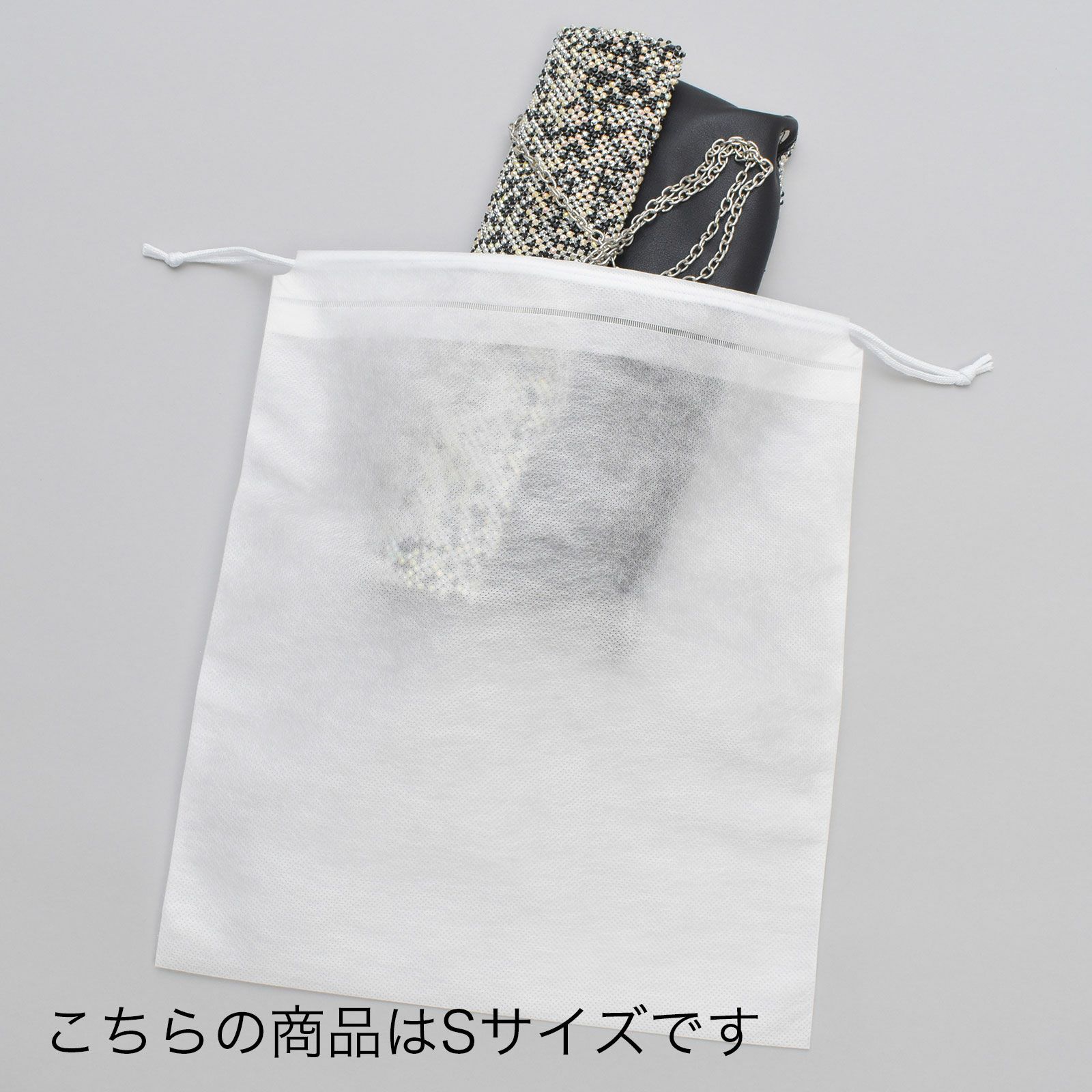  アパレル｜不織布インナー巾着　普通タイプ　L　名入れ有り　100枚入