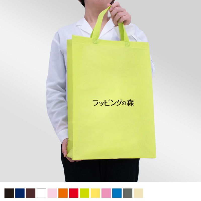 不織布バッグ｜【1000枚以上専用】ベーシックトート　普通タイプ(75g）　中縦　名入れ有 100枚入