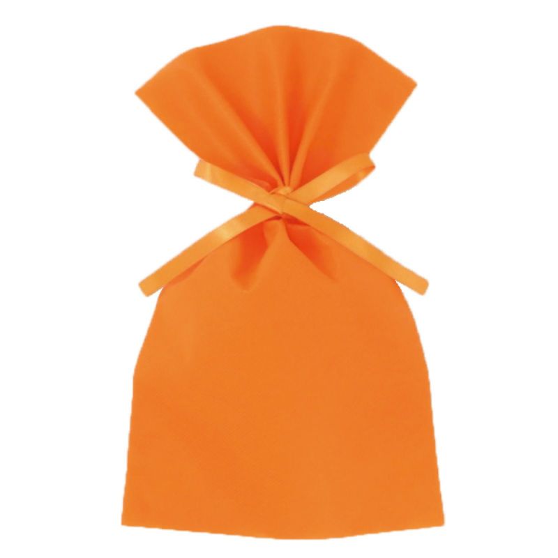 ラッピング｜ソフトバッグベーシックS4　2穴リボン巾着　名入れ有 100枚入