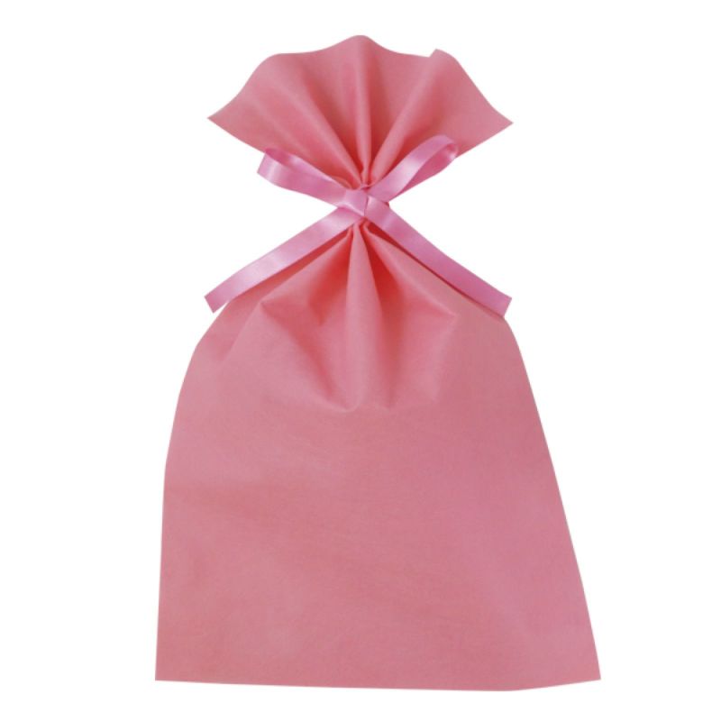 ラッピング｜ソフトバッグベーシックS6　2穴リボン巾着　名入れ有 100枚入