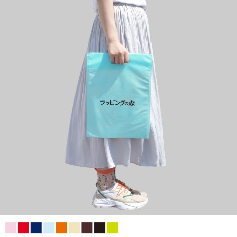 不織布バッグ｜【1200枚以上専用】アドバッグ 薄タイプ（40g） 小判抜き　A4 名入れ有 100枚入