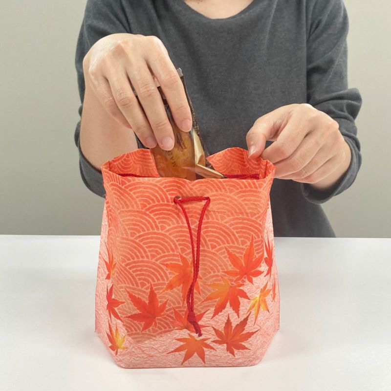 ラッピングの森｜信玄袋　紅葉青海波FP　20枚入～