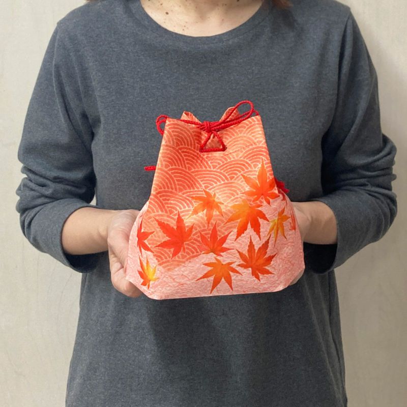 ラッピングの森｜信玄袋　紅葉青海波FP　20枚入～