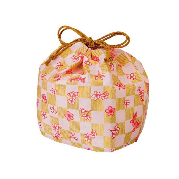 ラッピング｜てまり巾着FP　ヒモ　市松桜　20枚入～