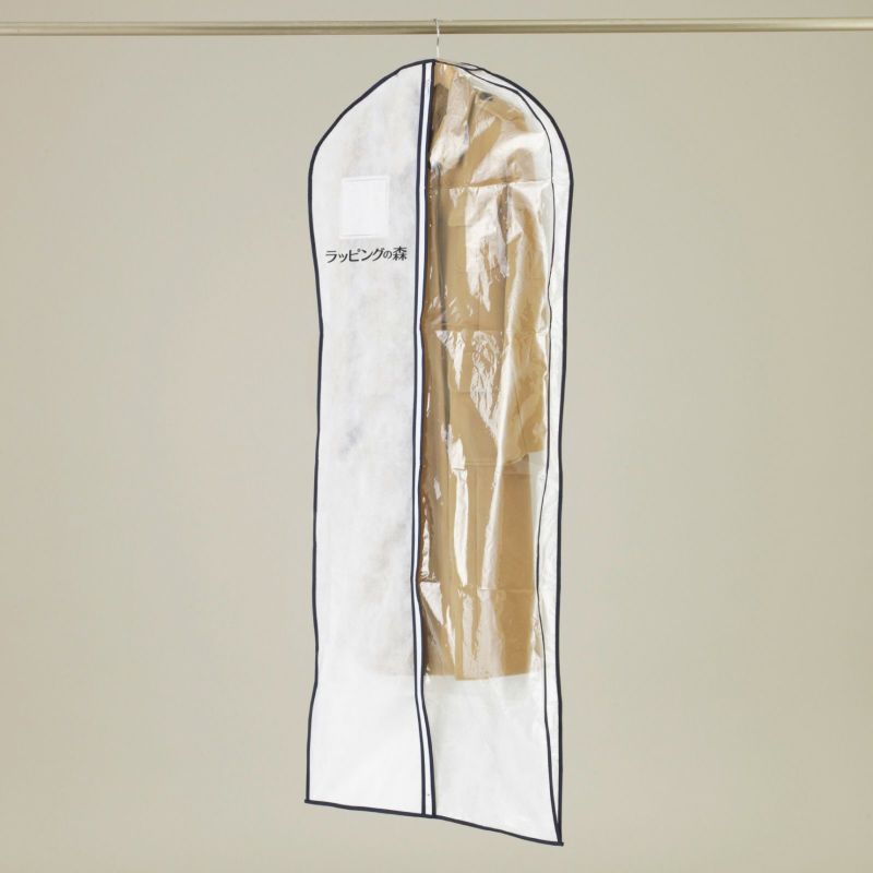 アパレル｜マチ付　半身透明洋服カバー　コート・ワンピース用　名入れ有　120枚入