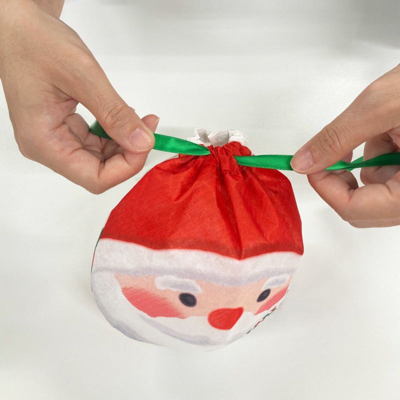 ラッピング｜おてだま巾着　サンタ雪だるまFP　20枚入～
