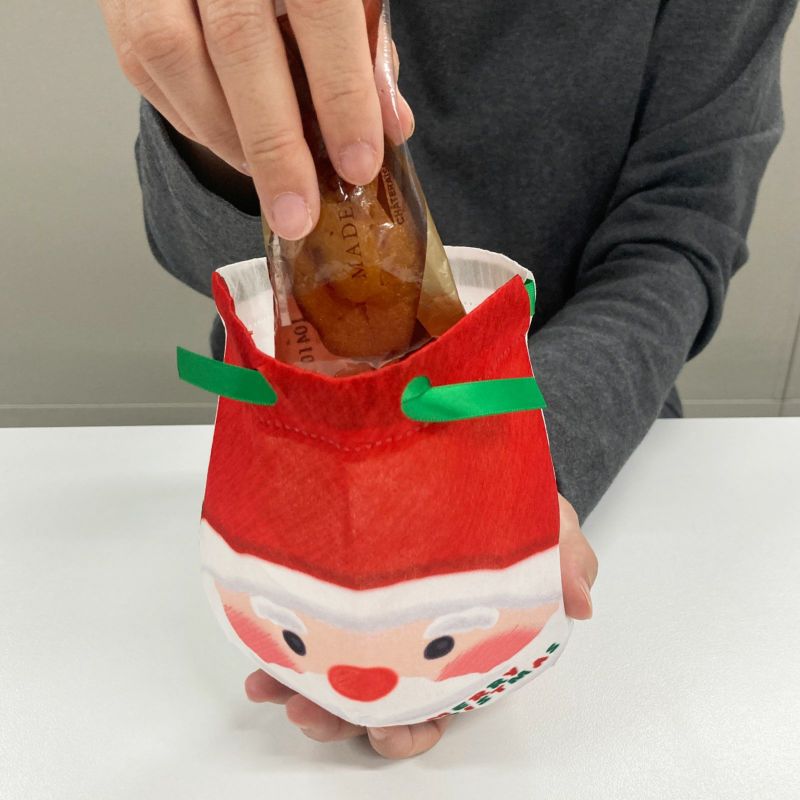 ラッピング｜おてだま巾着　サンタ雪だるまFP　20枚入～