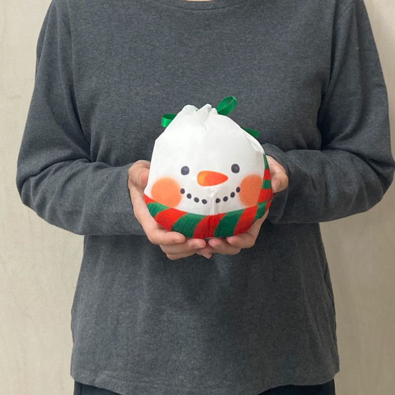 ラッピング｜おてだま巾着　サンタ雪だるまFP　20枚入～