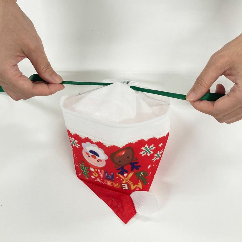 サンタ帽子　XMASニットFP　20枚入｜ラッピング資材の仕入れならラッピングの森