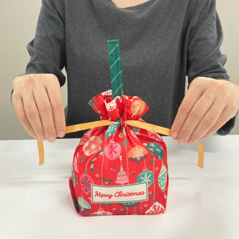 ラッピング｜手提げリボンバッグ　XMASオーナメント柄FP　20枚入～