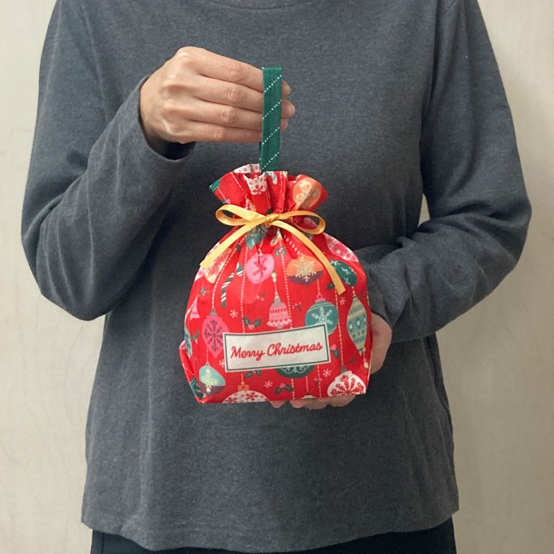 ラッピング｜手提げリボンバッグ　XMASオーナメント柄FP　20枚入～