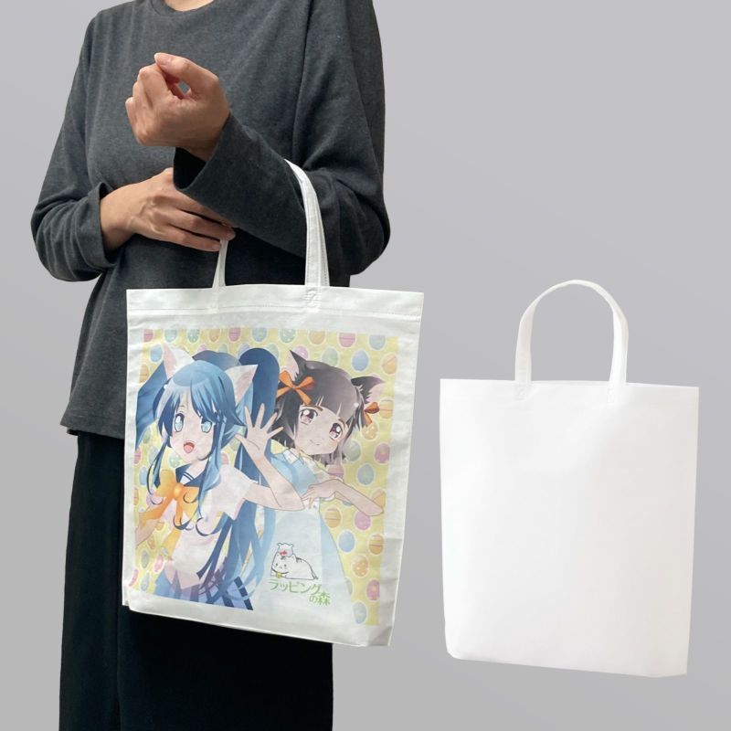 【フルカラー名入れ／高温転写】シンプルトートPET　A4縦　100枚入｜不織布バッグの仕入れならラッピングの森