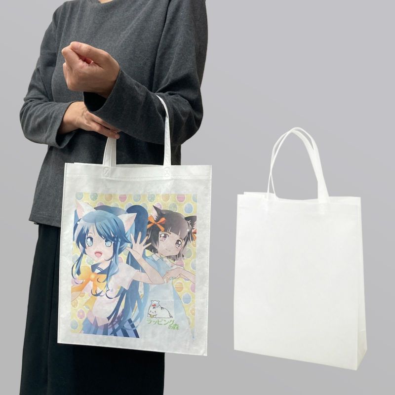 【フルカラー名入れ／高温転写】ベーシックトートPET　A4縦　100枚入｜不織布バッグの仕入れならラッピングの森