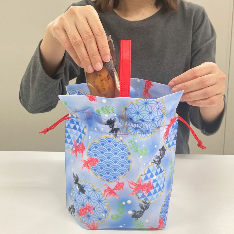 ラッピング｜手提げ巾着FP　六花（りっか）金魚柄　20枚入～