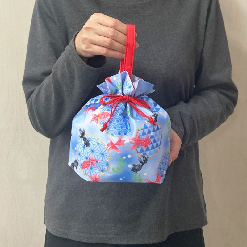 ラッピング｜手提げ巾着FP　六花（りっか）金魚柄　20枚入～