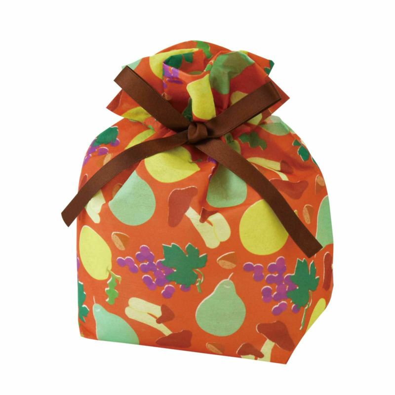 ラッピング｜巾着リボン小　秋柄　20枚入～