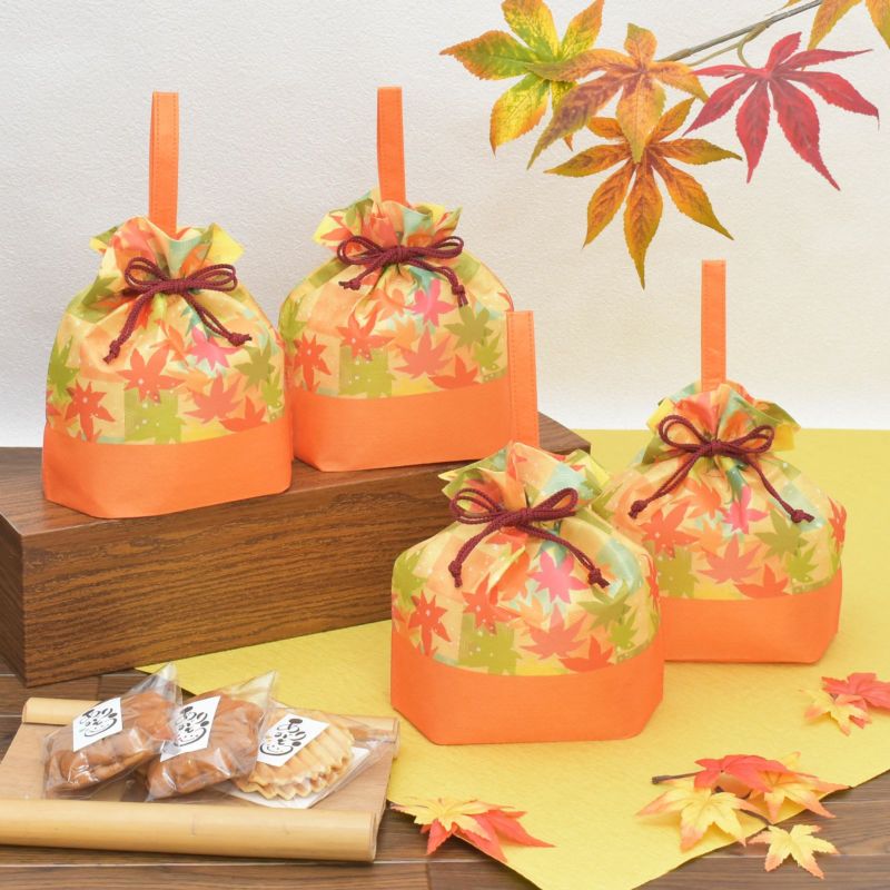 ラッピング｜手提げ巾着　もみじ市松柄ＦＰ　20枚入～