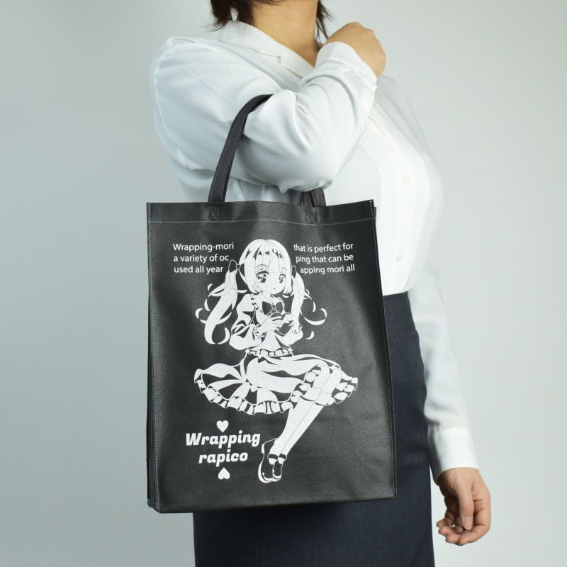 不織布バッグ｜【リピーター専用】ベーシックトート　普通タイプ(75g）　A4縦 名入れ有　100枚入