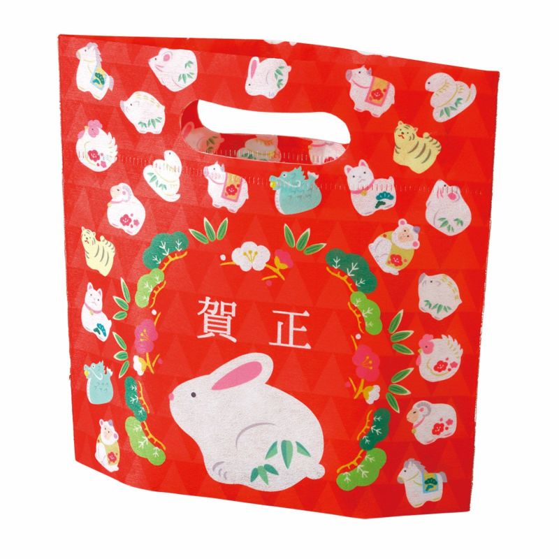 小判抜きバッグ　ミニ　干支卯柄（うさぎ）ＦＰ　20枚入～｜ラッピング資材の仕入れならラッピングの森