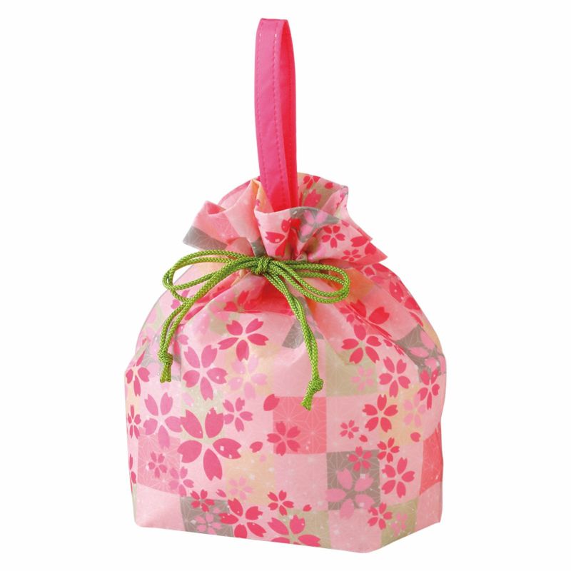 手提げ巾着　カラフル市松ばら桜柄ＦＰ　20枚入