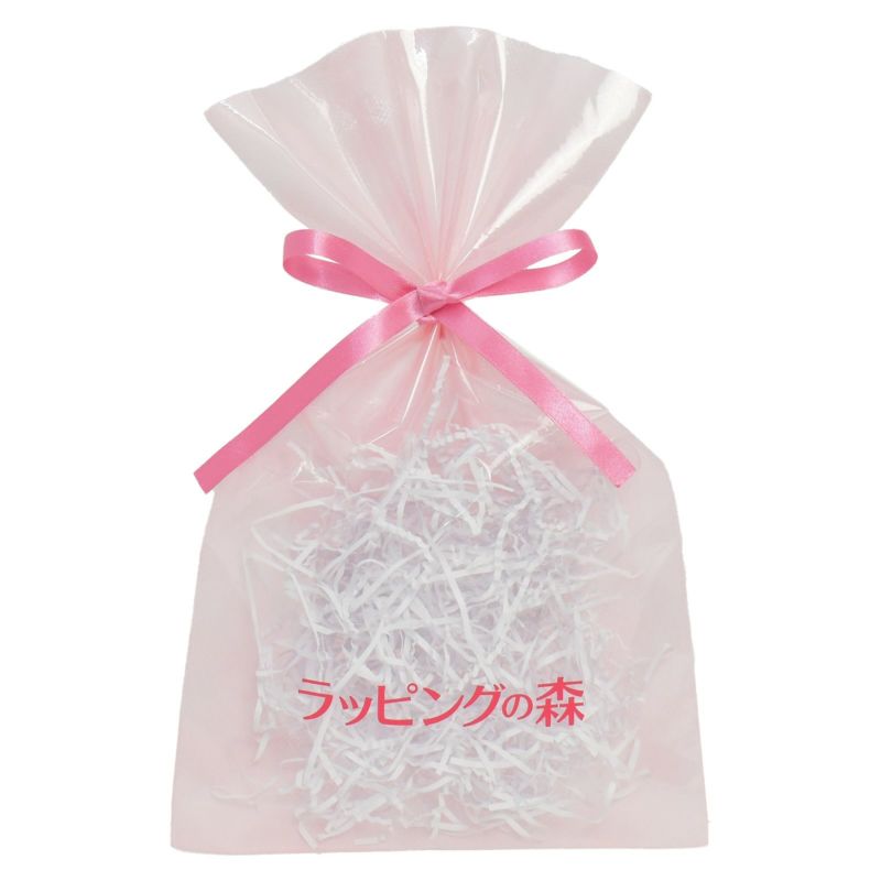 ラッピング｜【リピーター専用】ソフトバッグクリアS4 2穴リボン巾着 名入れ有　100枚入