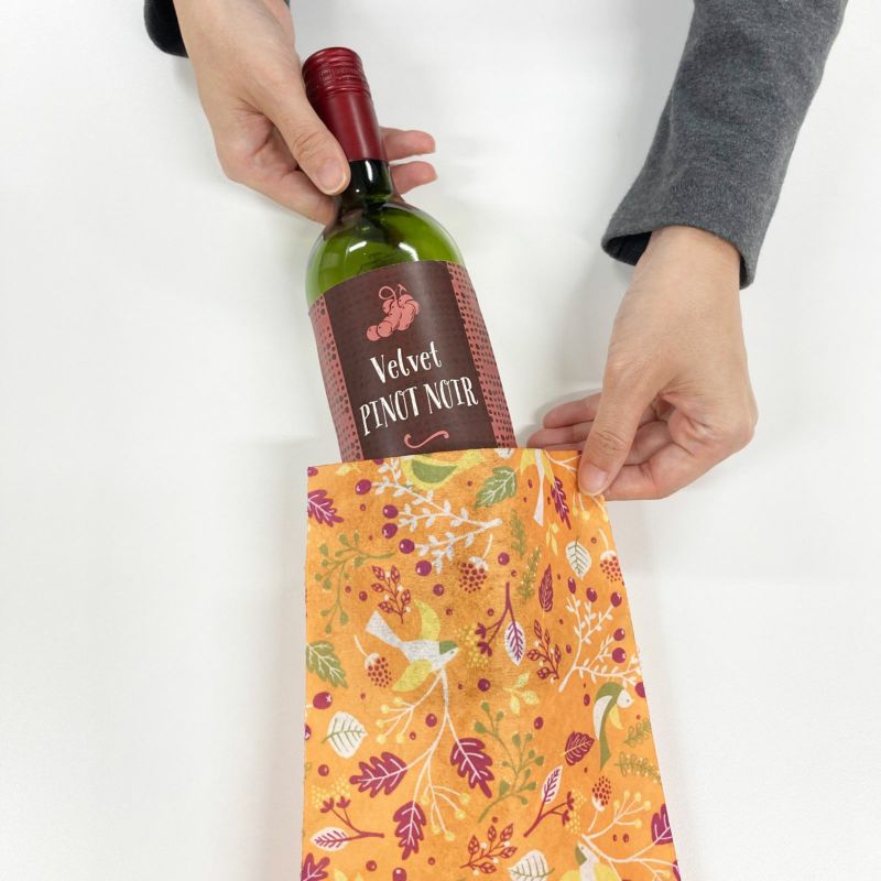 ラッピング｜ボトルバッグ　オータムバード柄　20枚入