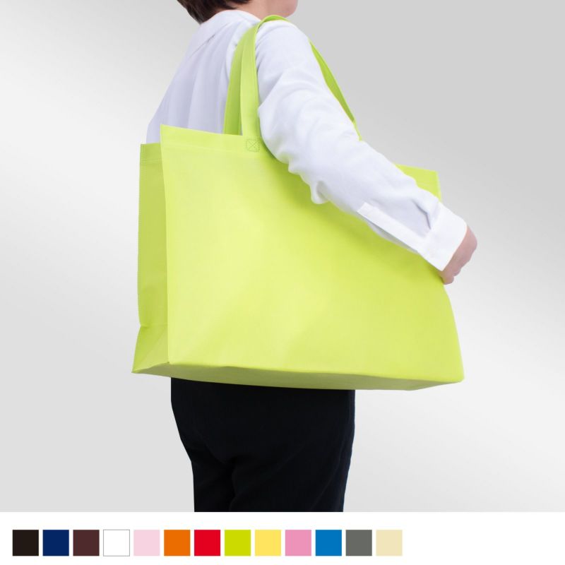 不織布バッグ｜【小ロット】ベーシックトート　普通タイプ(75g）　中横　10枚入～