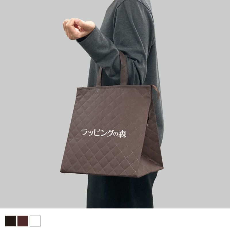 不織布バッグ｜【1000枚以上専用】カラークールキルトバッグ　中　名入れ有り　100枚入