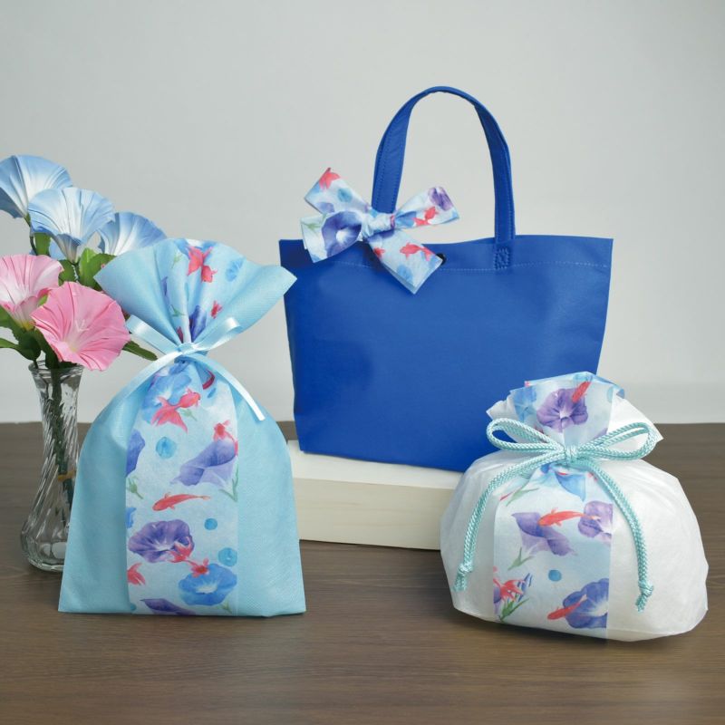 ラッピング｜オビーノFP　水彩朝顔柄