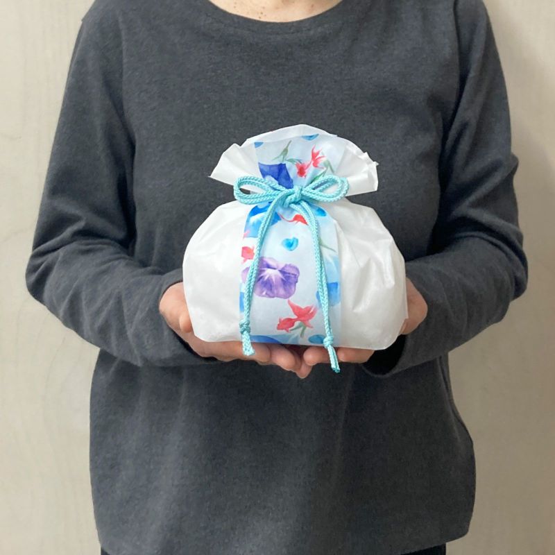 ラッピング｜オビーノFP　水彩朝顔柄