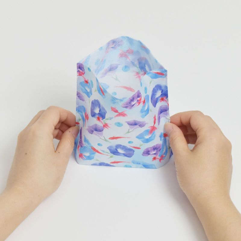 ラッピング｜フラップスタンドバッグFP　水彩朝顔柄