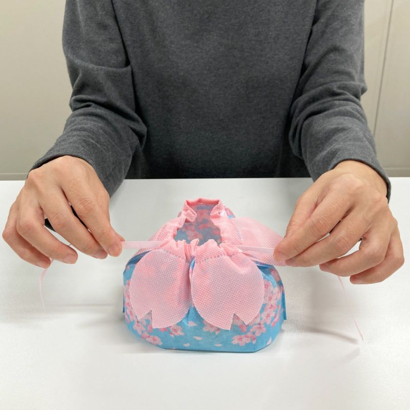 お花巾着　ミニ桜FP　20枚入～｜不織布ギフト包装資材の仕入れ通販 ラッピングの森