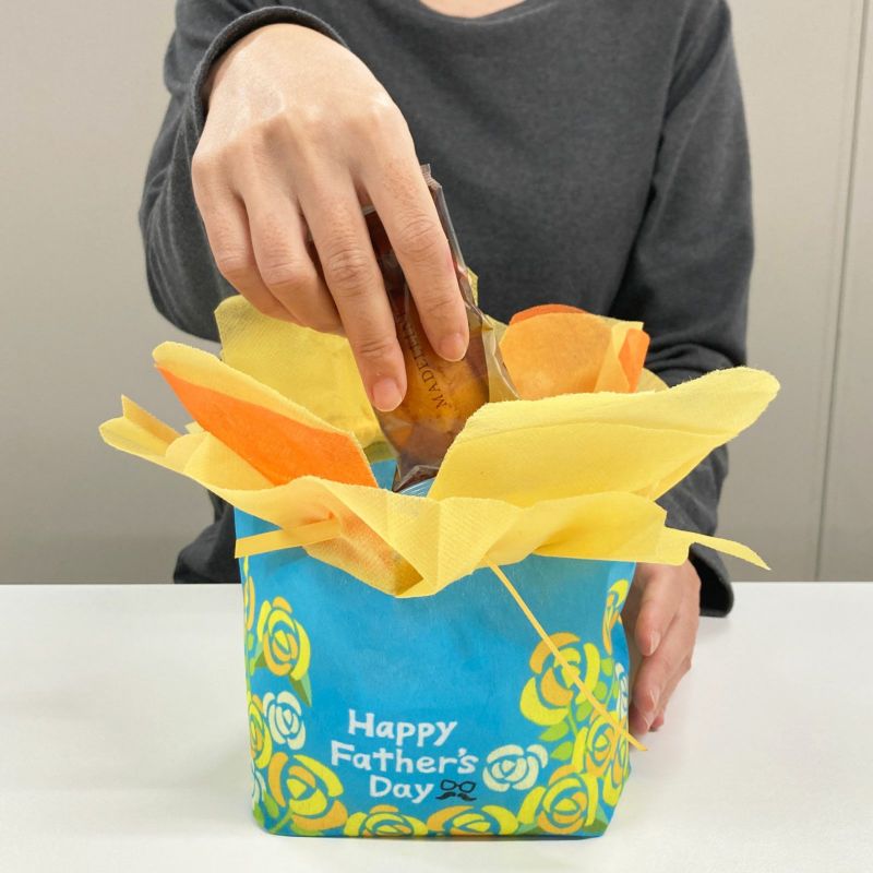 ラッピング｜お花巾着　父の日ローズ柄　20枚入～