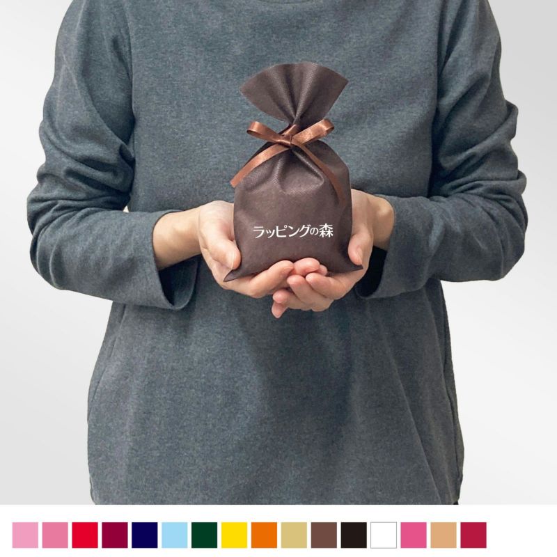 ラッピング｜【１０００枚以上専用】ソフトバッグベーシックS2　2穴リボン巾着　名入れ有 100枚入