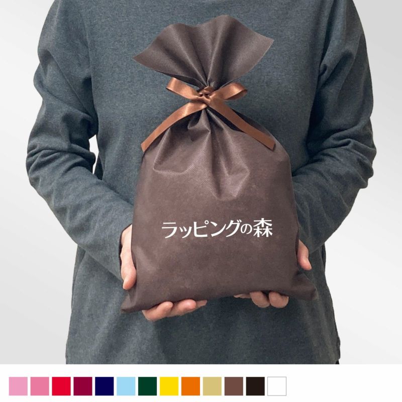 ラッピング｜【１００0枚以上専用】ソフトバッグベーシックS5　2穴リボン巾着　名入れ有 100枚入