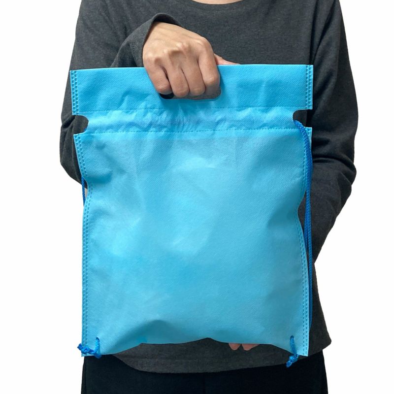 ラッピング｜【1000枚以上専用】ナップサック　名入れ有（ブルー）　100枚入