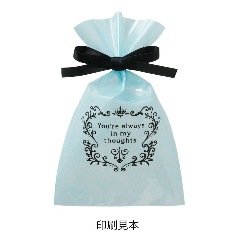 ラッピング｜【1000枚以上専用】ソフトバッグクリアS2 2穴リボン巾着　名入れ有　100枚入