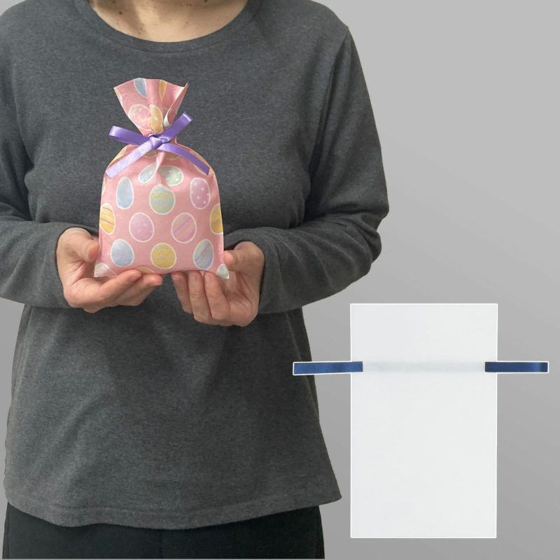 ラッピング｜【フルカラー名入れ】ソフトバッグ　2穴リボン巾着FP　S2　100枚入